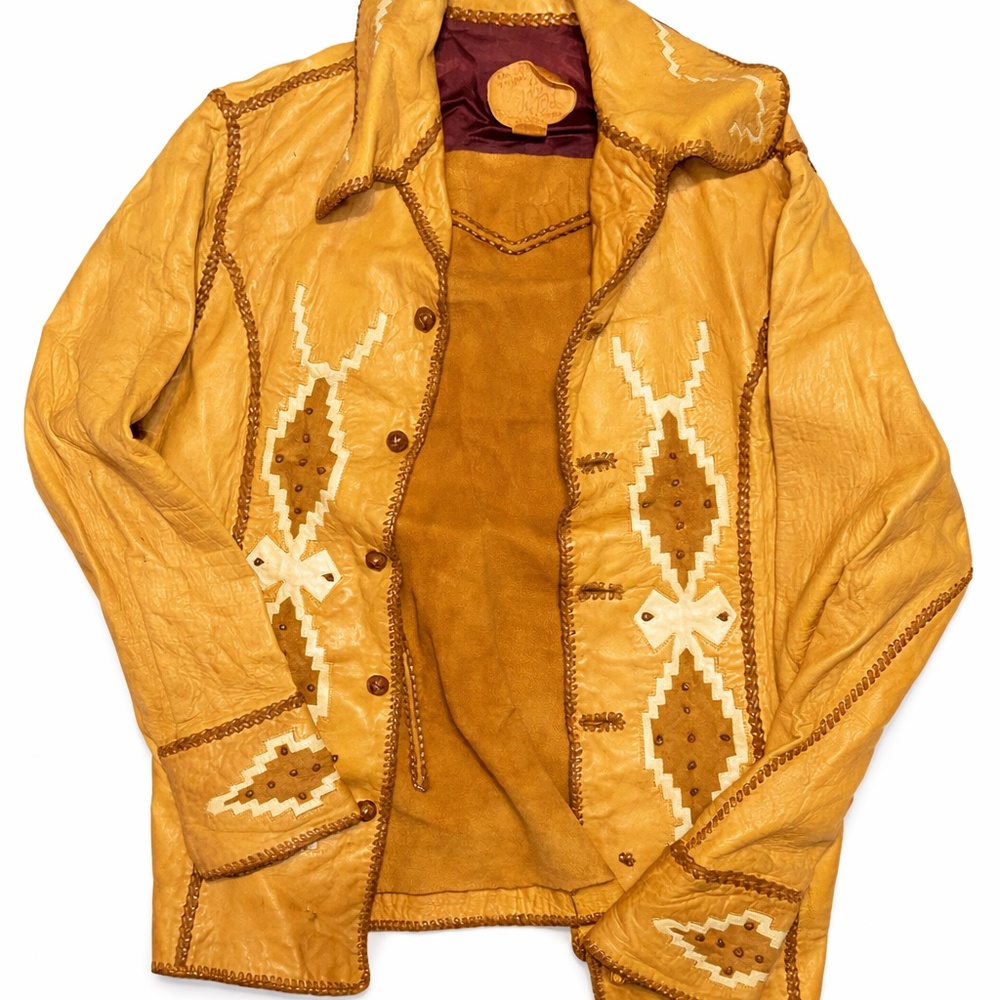 🔥 RARE Luxury Handmade Western Leather Jacket • Size L • Artisan Embroidered •